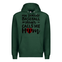 Sports Green womens my favorite baseball player calls me mom Premium Hoodie - artisFamous