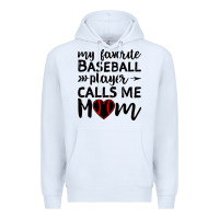 White womens my favorite baseball player calls me mom Premium Hoodie - artisFamous