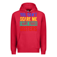 Cardinal you can't scare me i have three sisters funny brother Premium Hoodie - artisFamous
