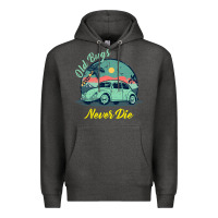 Charcoal Heather Vintage Funny Beetle Bug Distressed Classic Cars Old Bugs Never Die Premium Hoodie - artisFamous