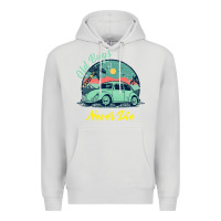 Dove Grey Vintage Funny Beetle Bug Distressed Classic Cars Old Bugs Never Die Premium Hoodie - artisFamous