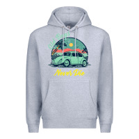 Heather Grey Vintage Funny Beetle Bug Distressed Classic Cars Old Bugs Never Die Premium Hoodie - artisFamous