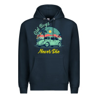 Navy Vintage Funny Beetle Bug Distressed Classic Cars Old Bugs Never Die Premium Hoodie - artisFamous