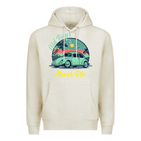 Oatmeal Heather Vintage Funny Beetle Bug Distressed Classic Cars Old Bugs Never Die Premium Hoodie - artisFamous