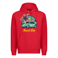 Red Vintage Funny Beetle Bug Distressed Classic Cars Old Bugs Never Die Premium Hoodie - artisFamous