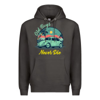 Smoke Vintage Funny Beetle Bug Distressed Classic Cars Old Bugs Never Die Premium Hoodie - artisFamous