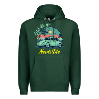 Sports Green Vintage Funny Beetle Bug Distressed Classic Cars Old Bugs Never Die Premium Hoodie - artisFamous