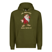 Army Green snow white i'm grumpy deal with it portrait t shirt Premium Hoodie - artisFamous