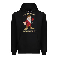 Black snow white i'm grumpy deal with it portrait t shirt Premium Hoodie - artisFamous