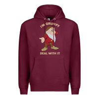 Burgundy snow white i'm grumpy deal with it portrait t shirt Premium Hoodie - artisFamous