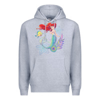 Heather Grey the little mermaid ari  and flounder sea t shirt Premium Hoodie - artisFamous