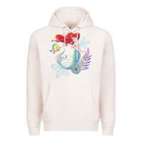 Pale Pink the little mermaid ari  and flounder sea t shirt Premium Hoodie - artisFamous