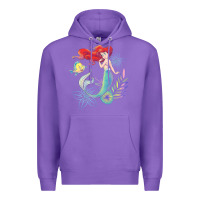 Purple the little mermaid ari  and flounder sea t shirt Premium Hoodie - artisFamous