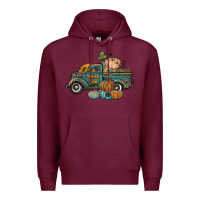Burgundy western pumpkin farm truck Premium Hoodie - RanaPortraitStore