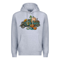 Heather Grey western pumpkin farm truck Premium Hoodie - RanaPortraitStore