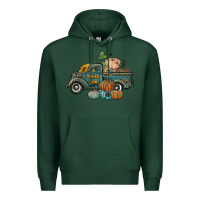 Sports Green western pumpkin farm truck Premium Hoodie - RanaPortraitStore