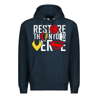 Navy restore the snyderverse Premium Hoodie - artisFamous