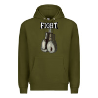 Army Green boxing vintage fight gloves Premium Hoodie - artisFamous