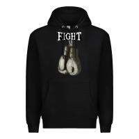 Black boxing vintage fight gloves Premium Hoodie - artisFamous