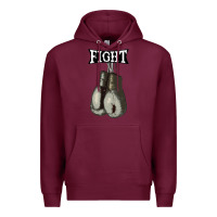 Burgundy boxing vintage fight gloves Premium Hoodie - artisFamous