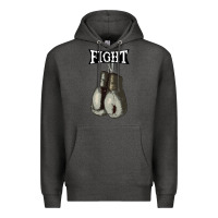 Charcoal Heather boxing vintage fight gloves Premium Hoodie - artisFamous