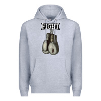 Heather Grey boxing vintage fight gloves Premium Hoodie - artisFamous