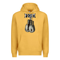 Mustard boxing vintage fight gloves Premium Hoodie - artisFamous