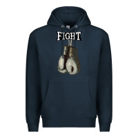 Navy boxing vintage fight gloves Premium Hoodie - artisFamous