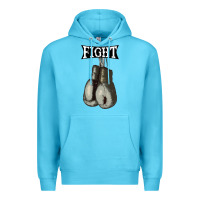 Ocean Blue boxing vintage fight gloves Premium Hoodie - artisFamous