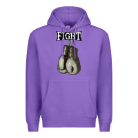 Purple boxing vintage fight gloves Premium Hoodie - artisFamous