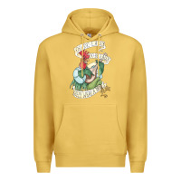 Antique Gold alan a dale rooster  oo de lally golly what a day tattoo watercolor pa Premium Hoodie - artisFamous