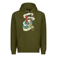 Army Green alan a dale rooster  oo de lally golly what a day tattoo watercolor pa Premium Hoodie - artisFamous