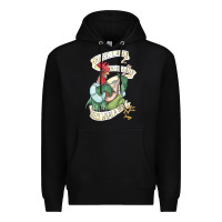 Black alan a dale rooster  oo de lally golly what a day tattoo watercolor pa Premium Hoodie - artisFamous