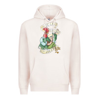 Pale Pink alan a dale rooster  oo de lally golly what a day tattoo watercolor pa Premium Hoodie - artisFamous