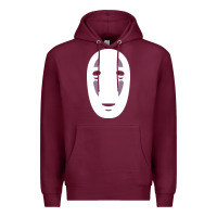 Burgundy no face spirited away women's Premium Hoodie - artisFamous