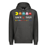 Charcoal Heather cool retro 80s pacman ghosts video games Premium Hoodie - artisFamous