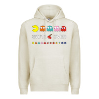 Oatmeal Heather cool retro 80s pacman ghosts video games Premium Hoodie - artisFamous