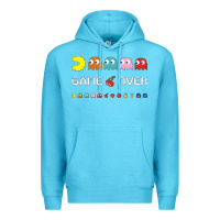 Ocean Blue cool retro 80s pacman ghosts video games Premium Hoodie - artisFamous