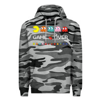 Slate Camo cool retro 80s pacman ghosts video games Premium Hoodie - artisFamous