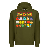Army Green 80s pacman ghosts video games Premium Hoodie - artisFamous