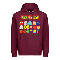 Burgundy 80s pacman ghosts video games Premium Hoodie - artisFamous