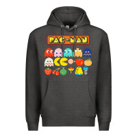 Charcoal Heather 80s pacman ghosts video games Premium Hoodie - artisFamous