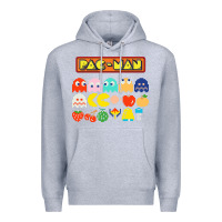 Heather Grey 80s pacman ghosts video games Premium Hoodie - artisFamous