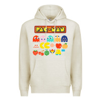 Oatmeal Heather 80s pacman ghosts video games Premium Hoodie - artisFamous