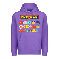 Purple 80s pacman ghosts video games Premium Hoodie - artisFamous