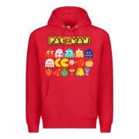 Red 80s pacman ghosts video games Premium Hoodie - artisFamous