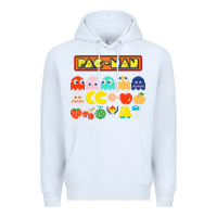White 80s pacman ghosts video games Premium Hoodie - artisFamous