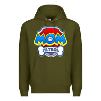 Army Green funny mom patrol  funny dog mom gift birthday party t shirt Premium Hoodie - artisFamous