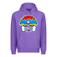 Purple funny mom patrol  funny dog mom gift birthday party t shirt Premium Hoodie - artisFamous