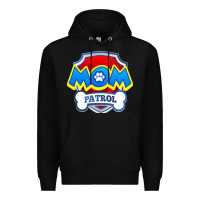 Black funny mom patrol  funny dog mom gift birthday party t shirt Premium Hoodie - artisFamous
